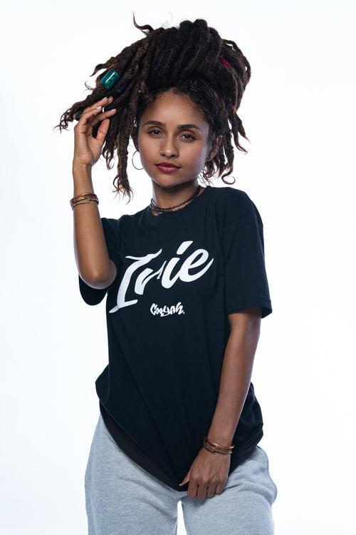 Cooyah Jamaica.  Women's Irie T-Shirt.  Crew neck, short sleeve, boyfriend tee.  Jamaican reggae clothing brand.