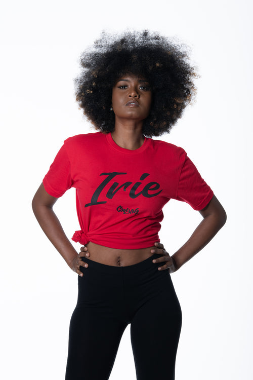 Cooyah Jamaica - Women's irie Yardie graphic tee in red.  As a Jamaican owned clothing brand since 1987, we take pride in bringing you this classic piece. 