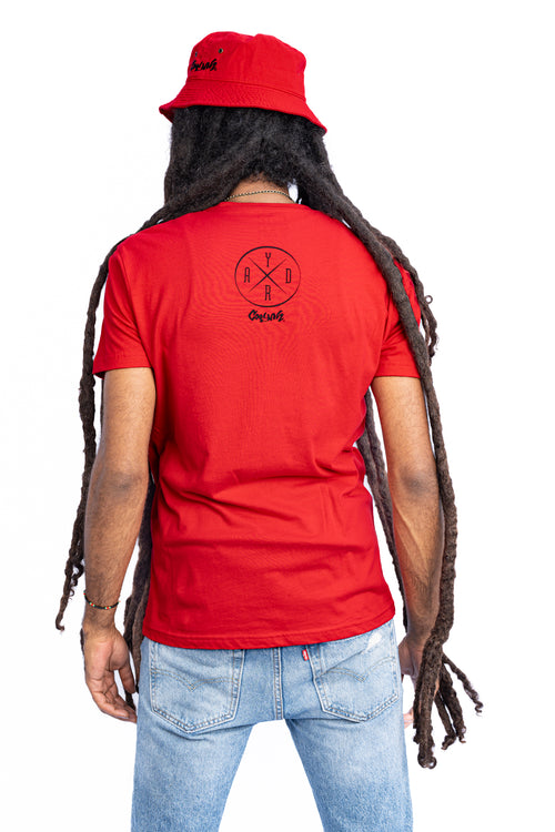 Cooyah Jamaica - Men's red Irie Yardie graphic tee.  As a Jamaican owned clothing brand since 1987, we take pride in bringing you this classic shirt. Don't wait, get yours now!