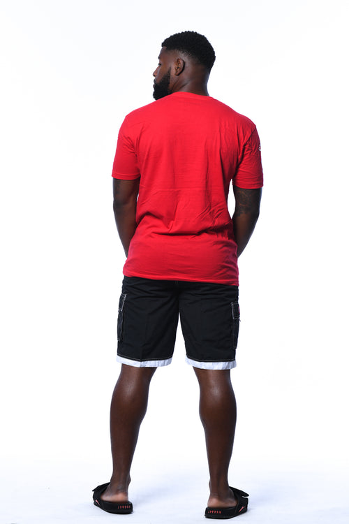 Red men's short sleeve t-shirt.  As a Jamaican owned clothing brand since 1987, we take pride in bringing you this classic piece. Don't wait, get yours now!