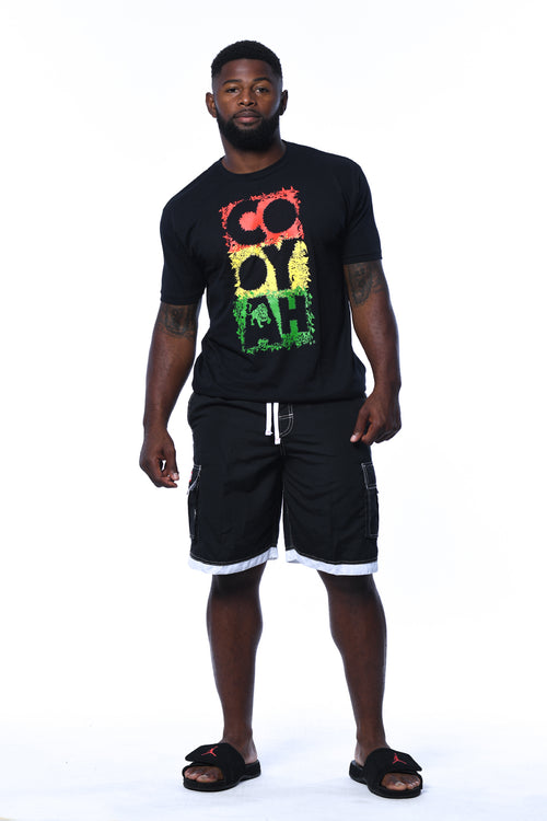 Cooyah Clothing short sleeve Men's Jamaica graphic Tee Shirt, Ring Spun, Crew Neck,  Reggae style streetwear