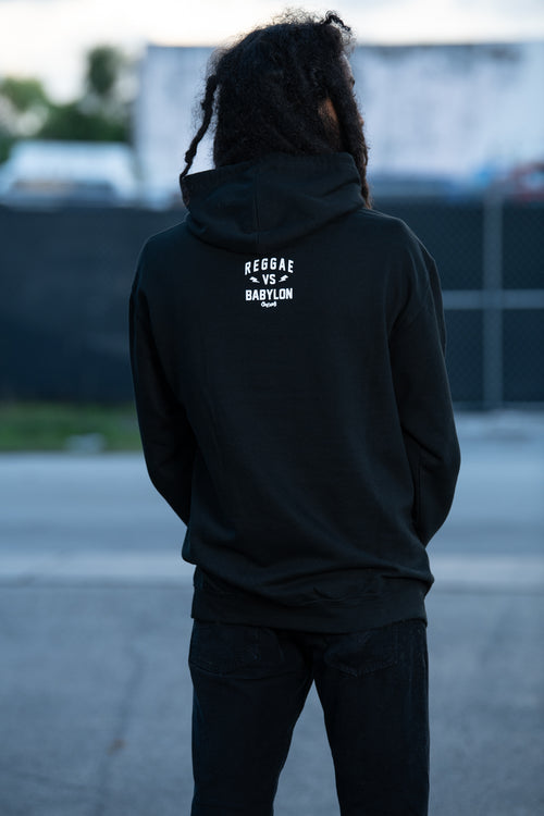 The original Reggae VS Babylon Hoodie by Cooyah Clothing