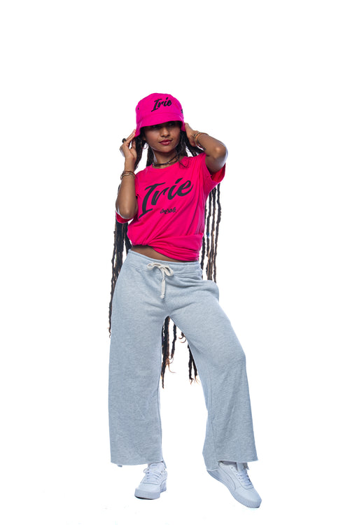 Cooyah Jamaica. Women's Irie T-Shirt. Crew neck, short sleeve, boyfriend tee in pink. Jamaican reggae clothing brand.