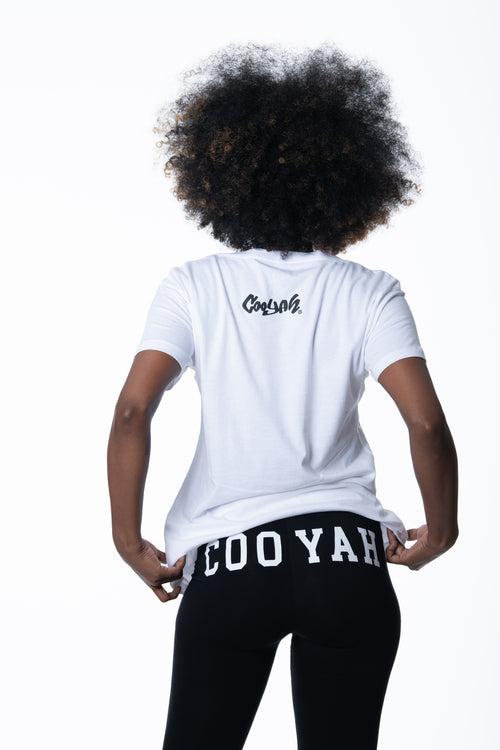 Cooyah - Women's One Love graphic tee and leggings.