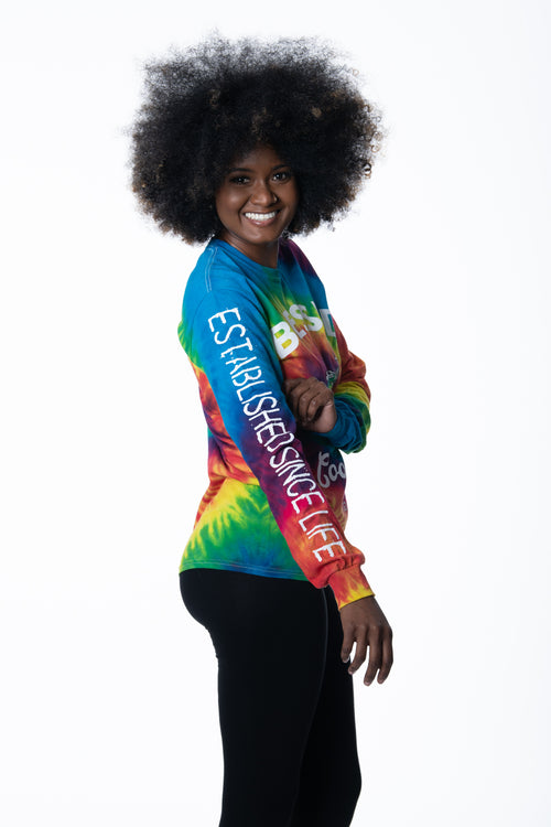 Women's long sleeve tie-dye shirt