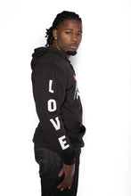 Load image into Gallery viewer, Classic irie hoodies from Jamaican clothing brand Cooyah with Love graphic on the sleeve
