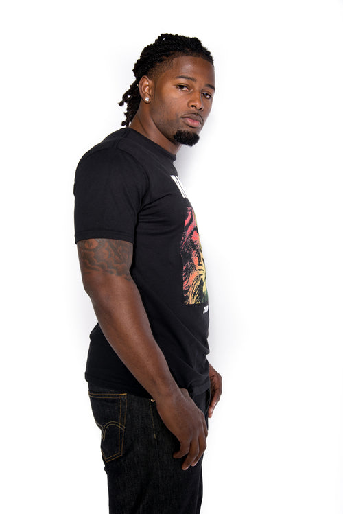 Cooyah Jamaica short sleeve men's Rasta Lion Tee Shirt, Ring Spun, Crew Neck, Street Wear Reggae Clothing, IRIE