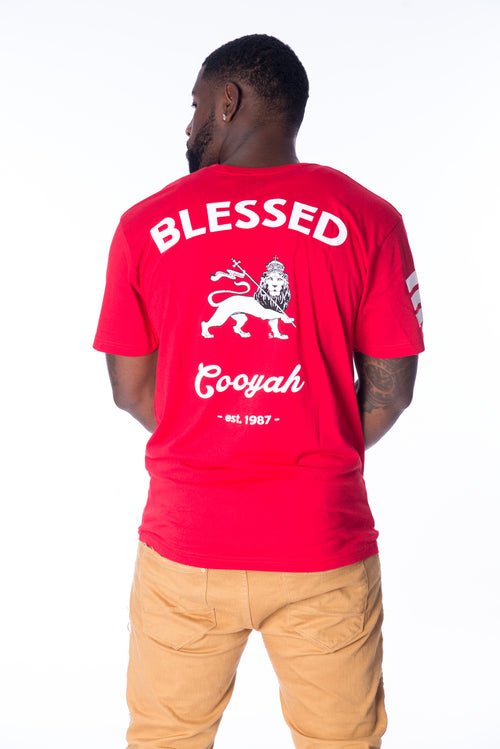 Cooyah Jamaica.  Mens graphic tee screen printed on the front and back.  Short sleeve, crew neck, 100% ringspun cotton.  Cool Jamaican streetwear clothing since 1987.  Reggae style.