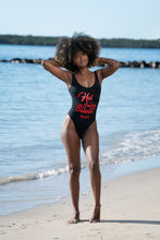 Load image into Gallery viewer, Cooyah Jamaica. Women&#39;s Hot Like Scotch Bonnet black bodysuit with red print. Jamaican beachwear clothing brand.
