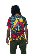 Load image into Gallery viewer, Men’s T-Shirt with Rasta Lion Tie-Dye
