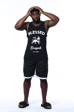 Load image into Gallery viewer, Men&#39;s Tank Top with Blessed Graphic in Black
