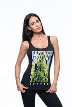 Load image into Gallery viewer, Cooyah Jamaica Happiness Grows on Trees Cannabis women&#39;s racerback tank top
