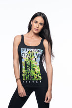 Load image into Gallery viewer, Cooyah Jamaica Happiness Grows on Trees Cannabis womens racerback tank top
