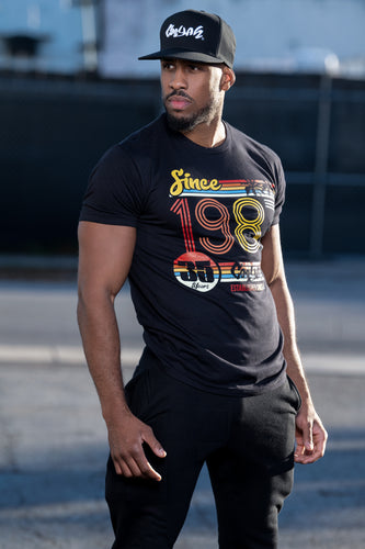 Cooyah Clothing 1987 Anniversary men's Jamaican graphic tee in black