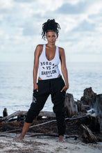 Load image into Gallery viewer, Cooyah Jamaica. Women&#39;s Reggae VS Babylon bodysuit in white. Jamaican beachwear clothing brand. IRIE Resortwear
