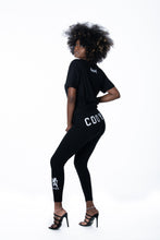 Load image into Gallery viewer, Cooyah Jamaica  Women&#39;s black  leggings, Street Wear Reggae Style, IRIE 
