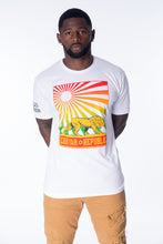 Load image into Gallery viewer, Cooyah Jamaica.  Men&#39;s short sleeve Reggae Republic T-Shirt with Lion and Sun graphic in rasta colors.   Jamaican rootswear clothing brand.
