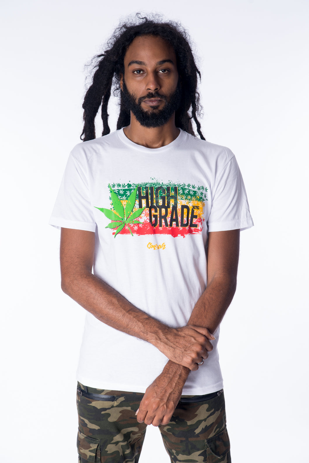 Cooyah Jamaica short sleeve men's Rasta Cannabis Tee Shirt, Ring Spun, Crew Neck, Jamaican Street Wear Reggae clothing, IRIE