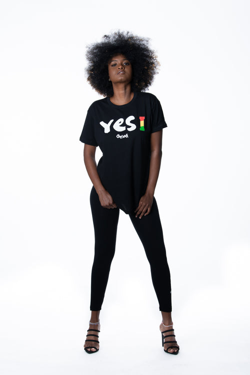 Cooyah Jamaica Short Sleeve Women's Tee Shirt, Ring Spun, Crew Neck, Street Wear Reggae Style, IRIE  Yes I