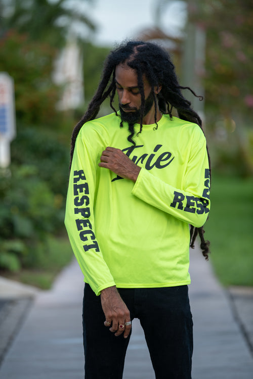 Cooyah Jamaica Irie Yard Long Sleeve UPF 50+ Dri-Fit men's Sun Shirt. Jamaican beachwear clothing.